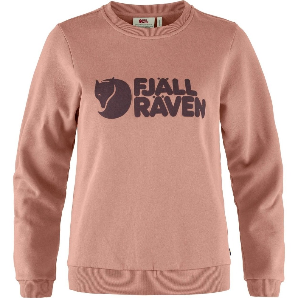 Fjällräven Logo Sweater W Dusty Rose Pink Crewneck pullover Sweatshirt Womens M